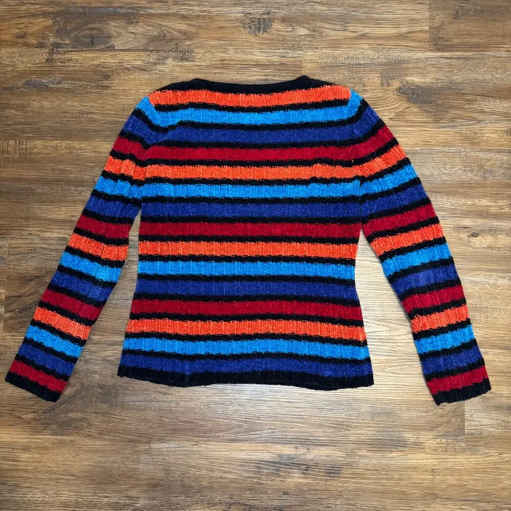 Rafaella size SMALL striped sweater 80% Silk VINTAGE thick knit - Picture 2 of 7